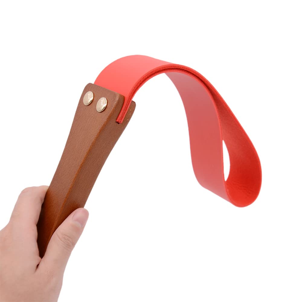KAKU Riding Crop for Adult Play Leather Whips for adultsBaven Leather Riding Crop Sex Crop BDSM Crop Horse Whip Crop for Horse Riding Crop for Daily Training (Red)